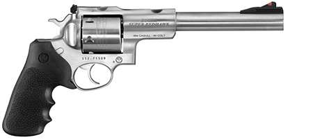 RUGER 5505 SUPER REDHAWK  LARGE FRAME 454 CASULL 6RD 7.50" SATIN STAINLESS W/INTEGRAL MOUNT BARREL, SATIN STAINLESS CYLINDER & FRAME, BLACK HOGUE FINGER GROOVE TAMER MONOGRIP, TRANSFER BAR SAFETY