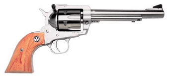 RUGER 0319 BLACKHAWK  357 MAG 6 6.50" SATIN STAINLESS STEEL BARREL, CYLINDER & FRAME, HARDWOOD GRIP, TRANSFER BAR SAFETY, EXPOSED HAMMER