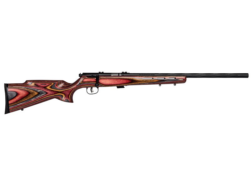 SAVAGE ARMS 25735 MARK II BRJ FULL SIZE 22 LR 5+1 21" MATTE BLACK SPIRAL FLUTED BARREL, MATTE BLACK DRILLED & TAPPED CARBON STEEL RECEIVER, ROYAL JACARANDA FIXED LAMINATE STOCK, RIGHT HAND