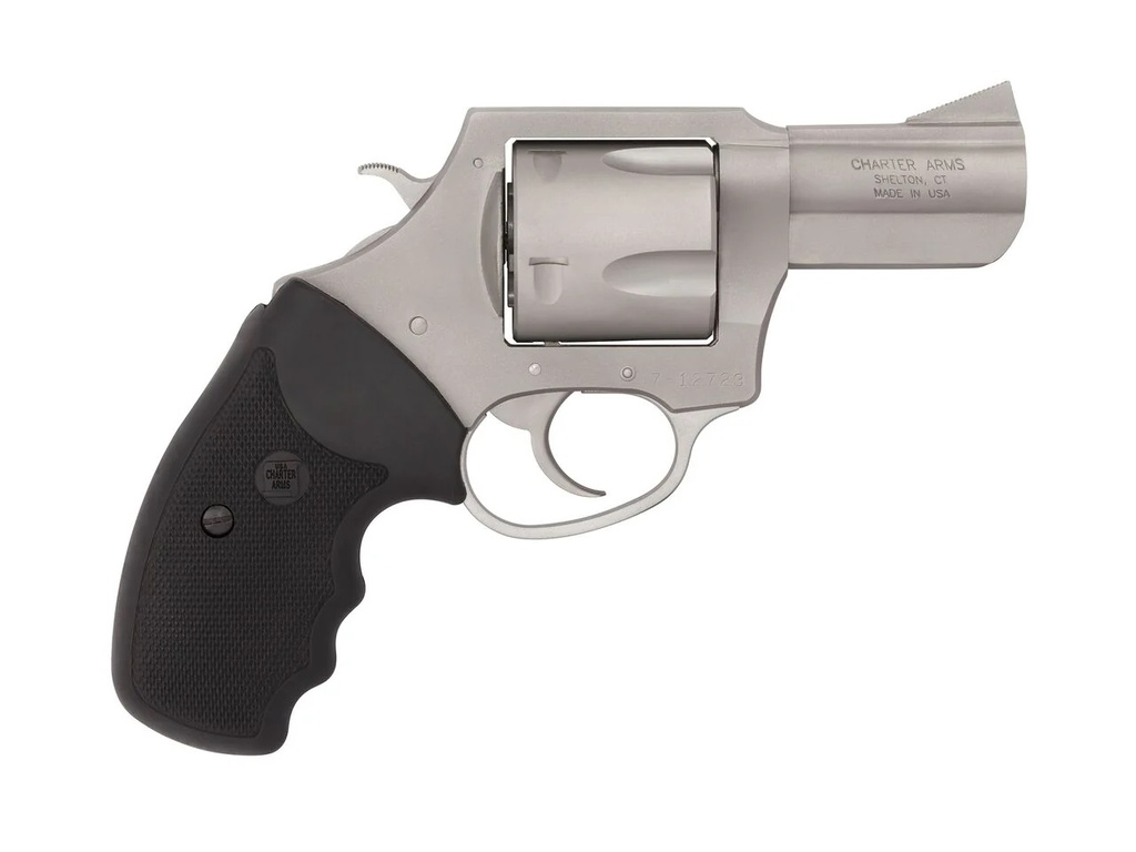 CHARTER ARMS 74530 BULLDOG  EXTRA LARGE 45 COLT (LC), 5 SHOT 2.50" MATTE STAINLESS STEEL BARREL, CYLINDER & FRAME W/BLACK FINGER GROOVED RUBBER GRIP