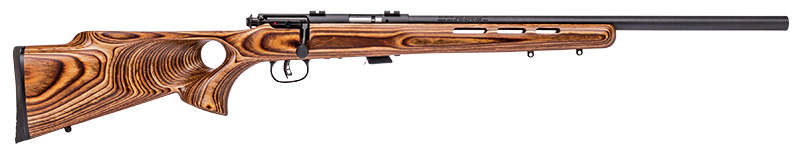 SAVAGE ARMS 28750 MARK II BTV FULL SIZE 22 LR 5+1 21" MATTE BLACK HEAVY BUTTON RIFLED BARREL, MATTE BLACK DRILLED & TAPPED CARBON STEEL RECEIVER, SATIN BROWN THUMBHOLE LAMINATE STOCK, RIGHT HAND