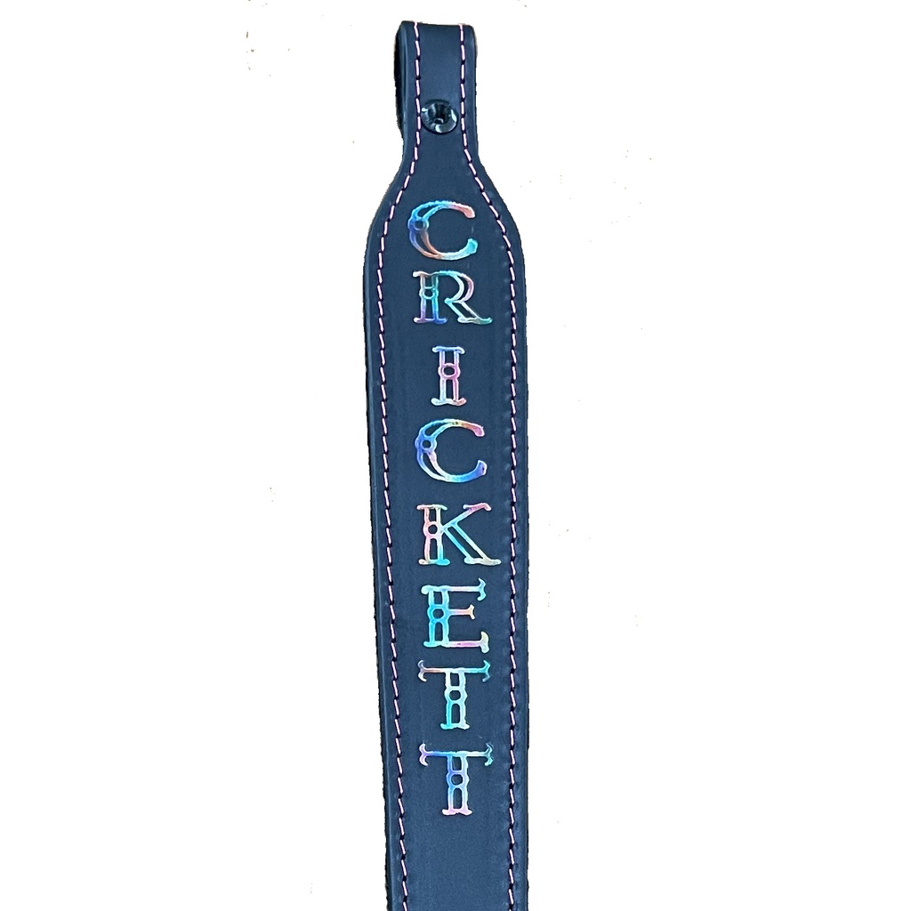 CRICKETT KSA802 RIFLE SLING  BLACK W/ PINK STITCHING LEATHER 23" OAL RIFLE