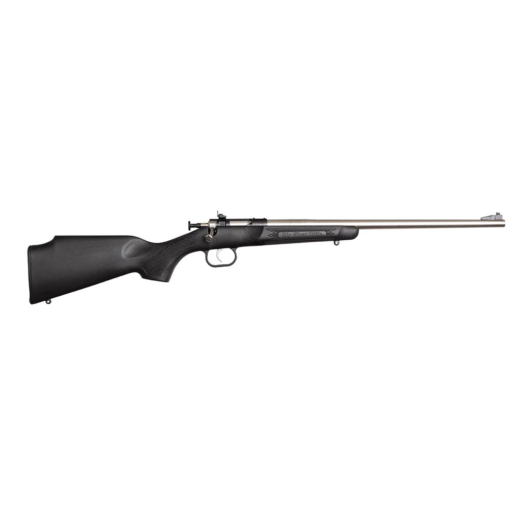 CRICKETT KSA2295 YOUTH  22 WMR 1RD 16.12" BLUED BARREL & RECEIVER, FIXED FRONT/ADJUSTABLE REAR PEEP SIGHTS, BLACK SYNTHETIC STOCK W/11.5" LOP, REBOUNDING FIRING PIN SAFETY