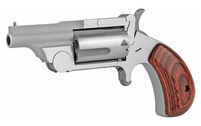 NORTH AMERICAN ARMS 22MC MINI-REVOLVER  22 LR/22 WMR 5 SHOT 1.63" STAINLESS STEEL BARREL, FRAME & CYLINDER, ROSEWOOD GRIP, EXPOSED HAMMER