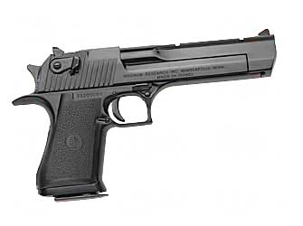 MAGNUM RESEARCH DE357 DESERT EAGLE MARK XIX 357 MAG CALIBER WITH 6" PICATINNY RAIL BARREL, 9+1 CAPACITY, OVERALL  BLACK FINISH CARBON STEEL, BEAVERTAIL FRAME, SERRATED SLIDE &  RUBBER GRIP