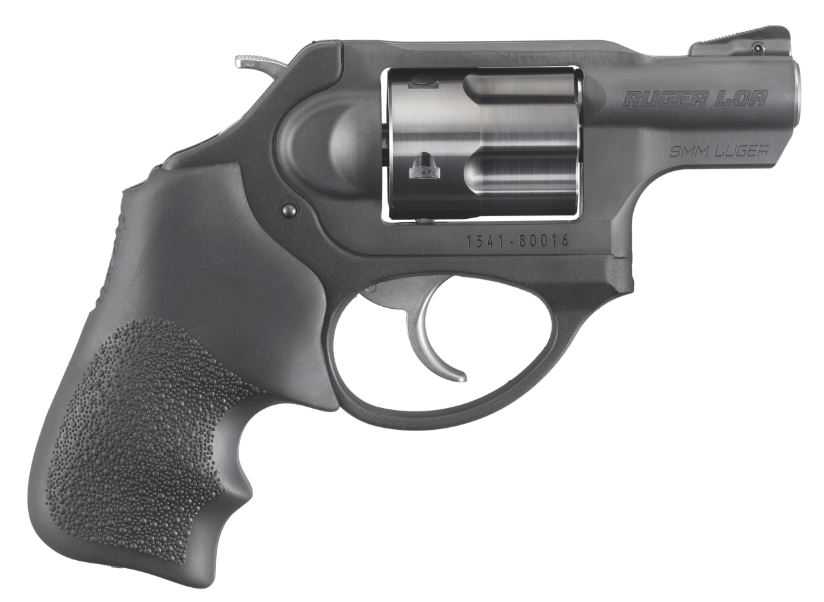 RUGER 5464 LCRX  SMALL FRAME 9MM LUGER 5 SHOT, 1.87" MATTE BLACK STEEL BARREL, BLACK PVD CYLINDER, MATTE BLACK STAINLESS STEEL FRAME, BLACK HOGUE TAMER MONOGRIP, EXPOSED HAMMER