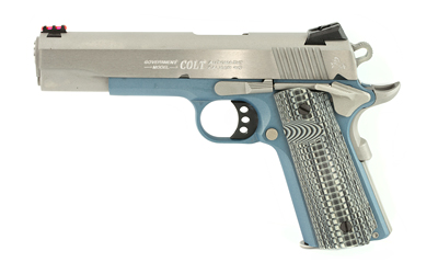 COLT MFG O1070CCSBT 1911 COMPETITION 45 ACP CALIBER WITH 5" NATIONAL MATCH BARREL, 8+1 CAPACITY, BLUE TITANIUM FINISH FRAME, SERRATED STAINLESS STEEL SLIDE, GRAY G10 GRIP & 70 SERIES FIRING SYSTEM
