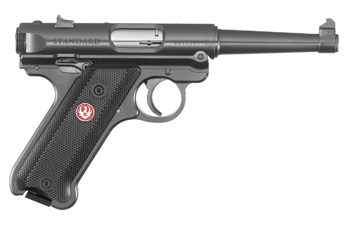RUGER 40104 MARK IV  22 LR 10+1 4.75" SATIN STAINLESS TAPERED BARREL, BLUED STEEL SLIDE & ALUMINUM FRAME, CHECKERED SYNTHETIC GRIP