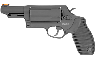 TAURUS 2-441031MAG JUDGE MAGNUM COMPACT 45 COLT (LONG COLT)/410 GAUGE 5 SHOT 3" MATTE BLACK OXIDE STEEL BARREL, CYLINDER & FRAME, BLACK RIBBER GRIP, TRANSFER BAR SAFETY, EXPOSED HAMMER