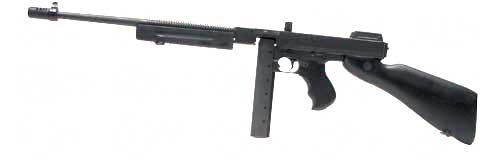 THOMPSON T1 1927A-1 DELUXE 45 ACP CALIBER WITH 16.50" BARREL, 20+1 CAPACITY (STICK), BLUED METAL FINISH, AMERICAN WALNUT STOCK WOOD GRIP RIGHT HAND