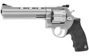 TAURUS 2-440069 44  LARGE 44 REM MAG 6 SHOT 6.50" MATTE STAINLESS PORTED BARREL, CYLINDER & FRAME, BLACK FINGER GROOVED RUBBER GRIP, TRANSFER BAR SAFETY, EXPOSED HAMMER