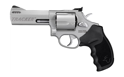 TAURUS 2-440049 44  LARGE 44 REM MAG 6 SHOT 4" MATTE STAINLESS PORTED BARREL, CYLINDER & FRAME, BLACK FINGER GROOVED RUBBER GRIP, TRANSFER BAR SAFETY, EXPOSED HAMMER