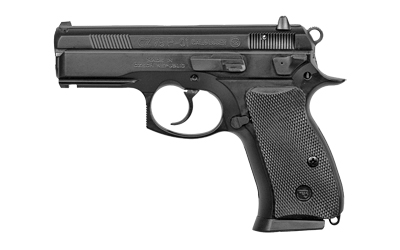 CZ-USA 01199 P-01 COMPACT COMPACT FRAME 9MM LUGER 10+1, 3.75" BLUED STEEL BARREL, BLACK SERRATED STEEL SLIDE, BLACK POLYCOAT ALUMINUM FRAME W/BEAVERTAIL, BLACK RUBBER GRIP