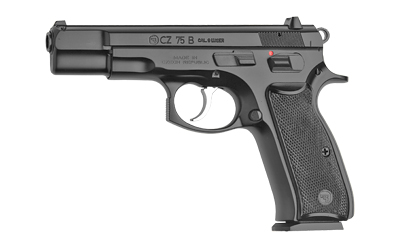 CZ-USA 01102 CZ 75 B 9MM LUGER 10+1 4.60" BLACK STEEL BARREL, BLACK SERRATED STEEL SLIDE, BLACK POLYCOAT STEEL FRAME W/BEAVERTAIL, BLACK PLASTIC GRIP