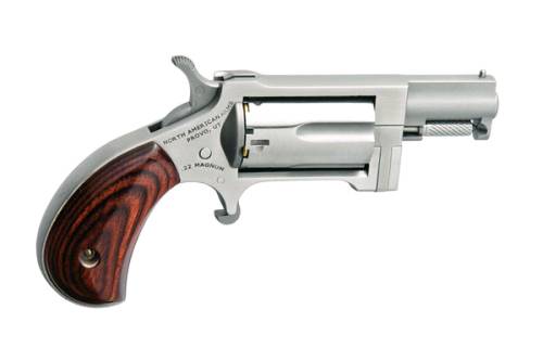NORTH AMERICAN ARMS SWC SIDEWINDER CONVERSION 22 LR/22 WMR 5 SHOT 1.50" STAINLESS STEEL BARREL, FRAME & CYLINDER, ROSEWOOD BIRDSHEAD GRIP, EXPOSED HAMMER