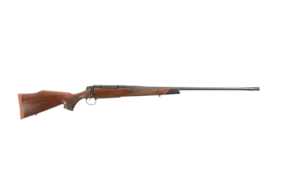 WEATHERBY 3WASD653WR8B 307 ADVENTURE SD FULL SIZE 6.5-300 WTHBY MAG 3+1 28" BLACK CERAKOTE FLUTED THREADED BARREL, GRAPHITE BLACK CERAKOTE DRILLED & TAPPED STAINLESS STEEL RECEIVER, FIXED WALNUT STOCK