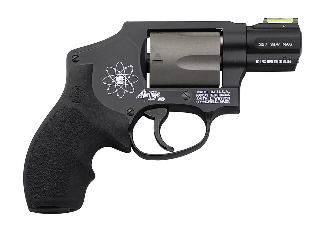 SMITH & WESSON 163062 MODEL 340 PERSONAL DEFENSE 357 MAG OR 38 S&W SPL +P 1.88" BLACK STAINLESS STEEL BARREL, 5RD TITANIUM CYLINDER , BLACK SCANDIUM ALLOY J-FRAME , HIVIZ FIBER OPTIC GREEN FRONT SIGHT
