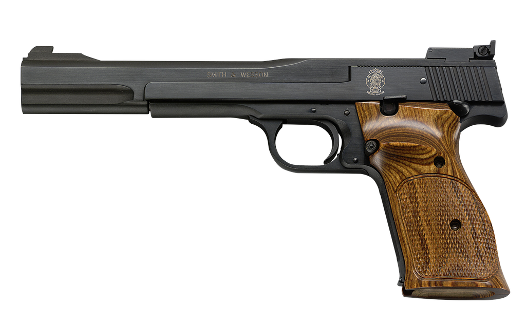 SMITH & WESSON 130512 41  FULL SIZE FRAME 22 LR 10+1, 7" BLUED BUTTON RIFLED STEEL BARREL, SERRATED SLIDE & FRAME, CHECKERED WOOD TARGET GRIP