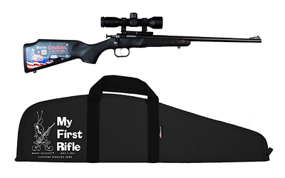 CRICKETT KSA2240BSC YOUTH PACKAGE 22 LR CALIBER WITH 1RD CAPACITY, 16.12" BARREL, BLUED METAL FINISH & BLACK SYNTHETIC STOCK RIGHT HAND (YOUTH) INCLUDES SCOPE & CASE