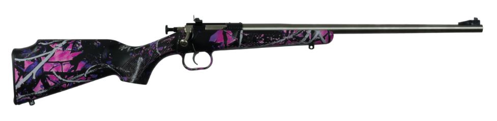 CRICKETT KSA2167 YOUTH  22 LR 1RD 16.12" STAINLESS STEEL BARREL, FIXED FRONT/ADJUSTABLE REAR PEEP SIGHTS, HYDRO DIPPED MUDDY GIRL SYNTHETIC STOCK W/11.5" LOP, REBOUNDING FIRING PIN SAFETY