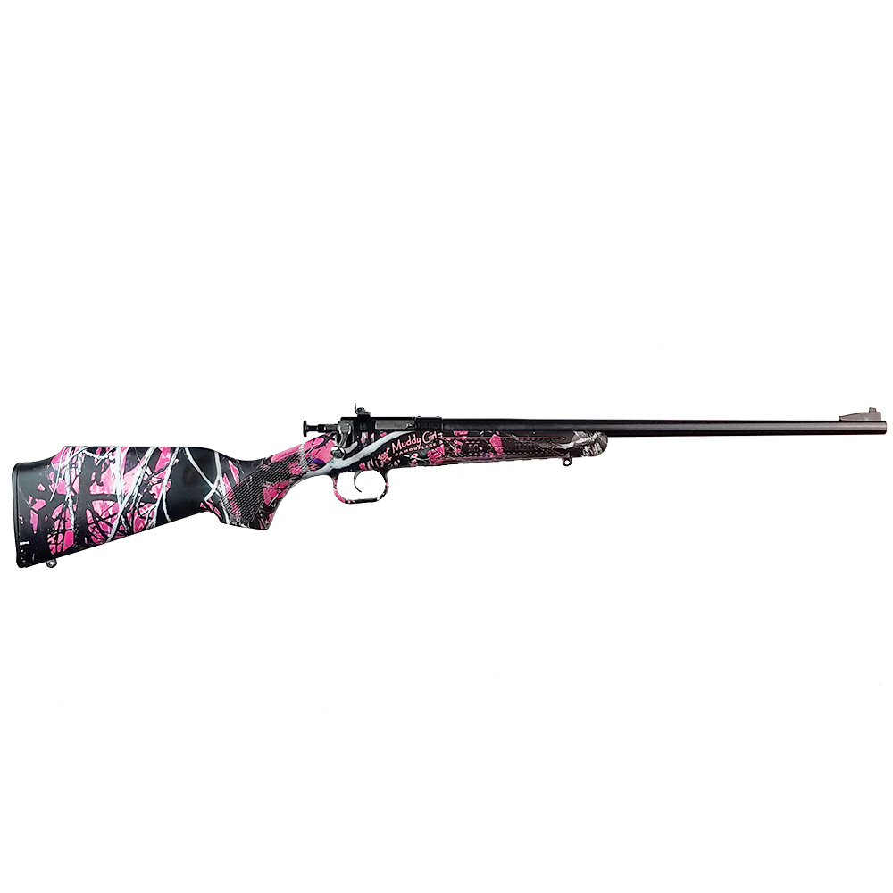 CRICKETT KSA2160 YOUTH  22 LR 1RD 16.12" BARREL & RECEIVER, FIXED FRONT/ADJUSTABLE REAR PEEP SIGHT, HYDRO DIPPED MUDDY GIRL SYNTHETIC STOCK W/11.5" LOP, REBOUNDING FIRING PIN SAFETY