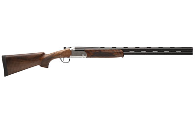 STEVENS 22592 555 E 12 GAUGE BREAK OPEN 3" 2RD 28" BLACK SATIN OVER/UNDER VENT RIB BARREL, ENGRAVED SATIN SILVER ALUMINUM RECEIVER, FIXED SATIN TURKISH WALNUT STOCK, AMBIDEXTROUS
