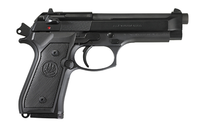 BERETTA USA J92M9A0 M9  FULL SIZE FRAME 9MM LUGER 10+1, 4.90" STEEL BARREL, BLACK BRUNITON SERRATED STEEL SLIDE & ALUMINUM FRAME W/BEAVERTAIL, AMBIDEXTROUS