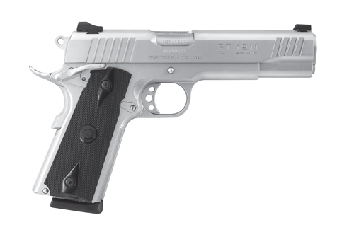 TAURUS 1-191109 1911  FULL SIZE FRAME 45 ACP 8+1 5" MATTE STAINLESS STEEL BARREL, SERRATED SLIDE, MATTE STAINLESS STEEL FRAME W/BEAVERTAIL, BLACK CHECKERED POLYMER GRIP, RIGHT HAND