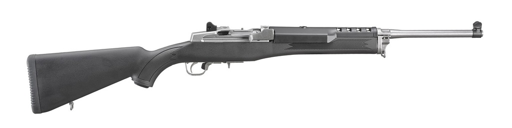 RUGER 5805 MINI-14 RANCH 223 REM/5.56 NATO 5+1 18.50" MATTE STAINLESS STEEL BARREL, MATTE STAINLESS STEEL DRILLED & TAPPED RECEIVER, BLACK SYNTHETIC FIXED STOCK, RIGHT HAND