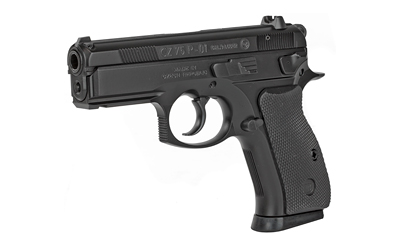 CZ-USA 91199 P-01  COMPACT FRAME 9MM LUGER 15+1 3.75" BLACK STEEL BARREL, BLACK STEEL SERRATED SLIDE, BLACK POLYCOAT ALUMINUM FRAME W/BEAVERTAIL, BLACK RUBBER GRIP, RIGHT HAND