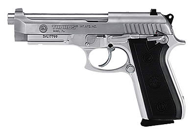 TAURUS 1-920159-17 92  SERRATED FRAME 9MM LUGER 17+1 5" MATTE STAINLESS STEEL BARREL, MATTE STAINLESS STEEL SERRATED SLIDE, STAINLESS ALUMINUM FRAME W/PICATINNY RAIL, BLACK POLYMER GRIP, RIGHT HAND