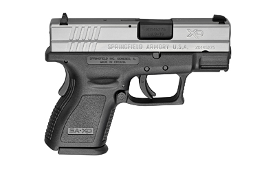 SPRINGFIELD ARMORY XD9821 XD *CA COMPLIANT SUB-COMPACT FRAME 9MM LUGER 10+1, 3" BLACK MELONITE STEEL BARREL, SERRATED STAINLESS STEEL SLIDE, BLACK POLYMER FRAME W/PICATINNY RAIL