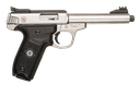 SMITH & WESSON 10201 SW22 VICTORY FULL SIZE FRAME 22 LR 10+1, 5.50" SATIN STAINLESS STEEL THREADED BARREL, SLIDE & FRAME, BLACK TEXTURED GRIP, THUMB SAFETY