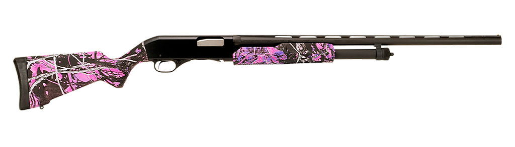 STEVENS 22561 320 FIELD YOUTH 20 GAUGE PUMP 3" 5+1 22" MATTE BLACK VENT RIB BARREL, MATTE BLACK ALUMINUM DRILLED & TAPPED RECEIVER, FIXED MUDDY GIRL SYNTHETIC STOCK RIGHT, AMBIDEXTROUS