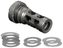 YANKEE HILL 4302MB24A QD LIGHT TACTICAL MUZZLE BRAKE MADE OF BLACK FINISH STEEL WITH 5/8"-24 TPI THREADS FOR 30 CAL AR-PLATFORM