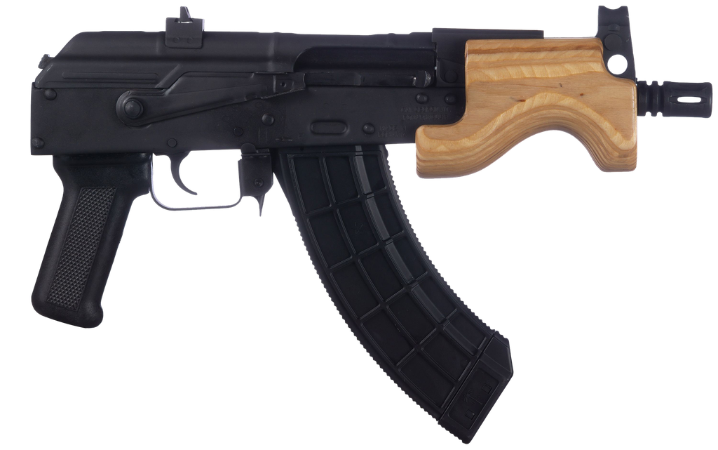 CENTURY ARMS HG2797N DRACO MICRO 7.62X39MM 30+1 6.25" BLACK THREADED BARREL, BLACK STEEL RECEIVER, BLACK POLYMER GRIP, RIGHT HAND, INCLUDES MAGAZINE