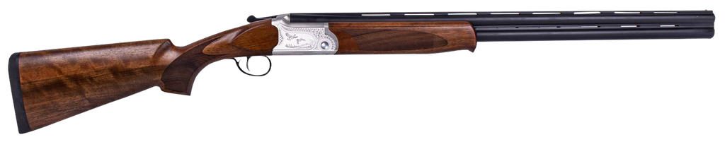 ATI ATIGKOF410SVE CAVALRY SVE 410 GAUGE 3" 2RD 26" BLUED O/U BARREL, SILVER ENGRAVED METAL FINISH, OILED TURKISH WALNUT STOCK, EJECTOR, 5 CHOKES