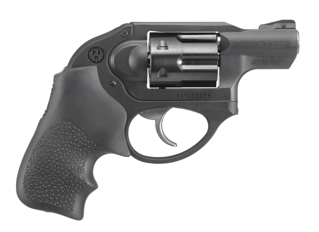 RUGER 5452 LCR  SMALL FRAME 327 FEDERAL MAG 6 SHOT, 1.87" MATTE BLACK STEEL BARREL, BLACK PVD CYLINDER, MATTE BLACK STAINLESS STEEL FRAME, BLACK HOGUE TAMER MONOGRIP, SHROUDED HAMMER
