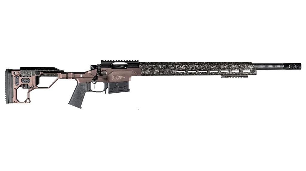 CHRISTENSEN ARMS 8010300802 MODERN PRECISION  308 WIN 24" THREADED CARBON FIBER BARREL 5+1, BLACK NITRIDE FINISH, DESERT BROWN ANODIZED FOLDING STOCK, POLYMER GRIP