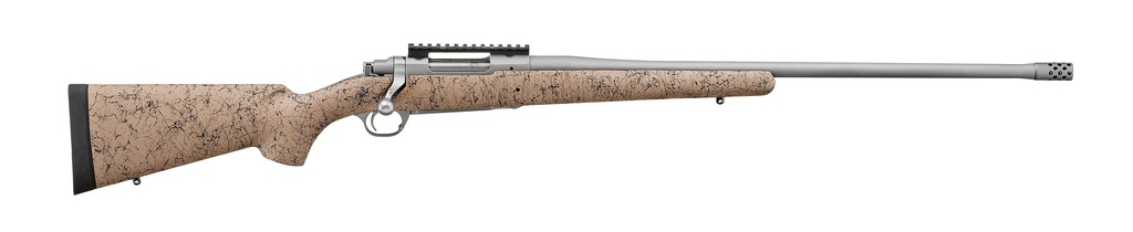 RUGER 57155 HAWKEYE FTW HUNTER FULL SIZE 300 WIN MAG 3+1 24" MATTE STAINLESS STEEL THREADED BARREL, PICATINNY RAIL STAINLESS STEEL RECEIVER, SPECKLED TAN/BLACK HS PRECISION SYNTHETIC STOCK