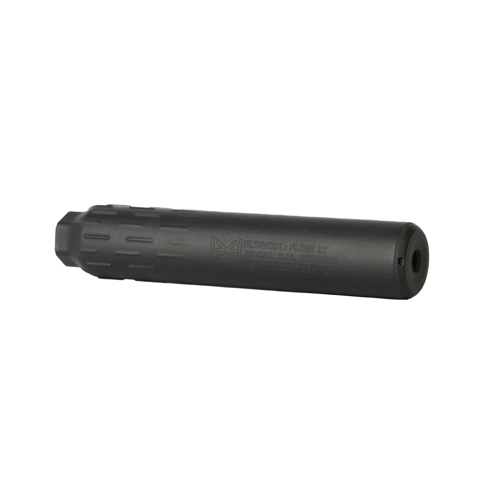 HUXWRX FLOW 22 TI SUPPRESSOR FLOW-THROUGH 3D TITANIUM BLK