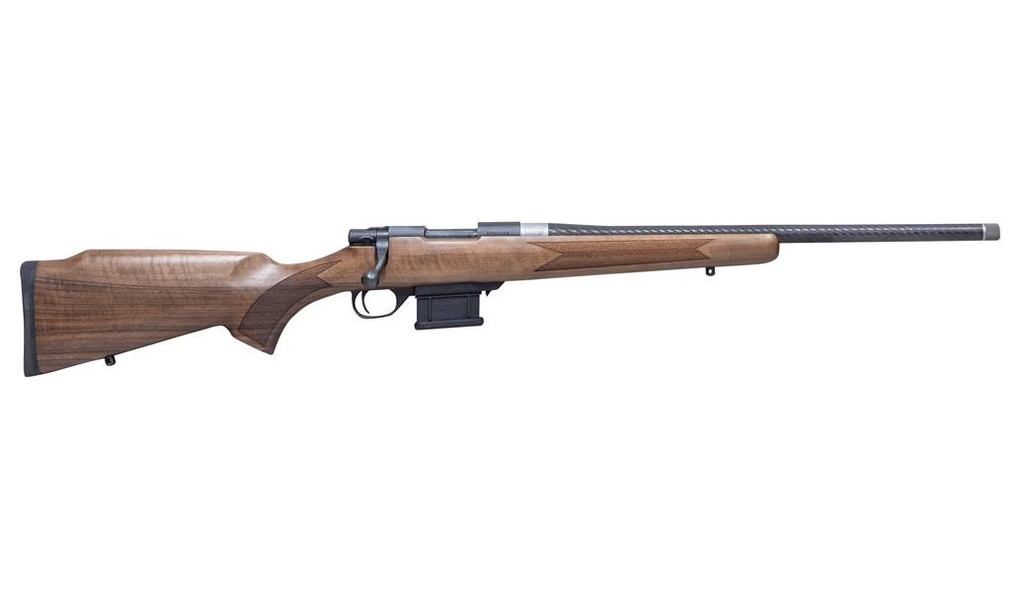 HOWA HWHCF6ARC M1500 MINI ACTION HUNTER 6MM ARC 5+1 20" BLACK CARBON FIBER WRAPPED BARREL, BLACK DRILLED & TAPPED STEEL RECEIVER, WALNUT FIXED STOCK, RIGHT HAND
