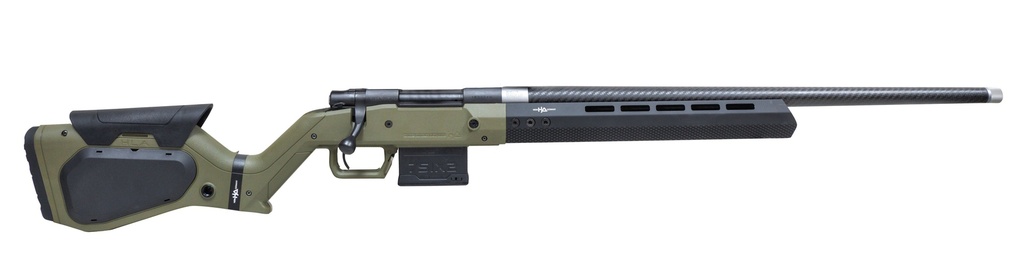HOWA HHERA65CCFODG M1500 HERA 6.5 CREEDMOOR 5+1 24" CARBON FIBER THREADED BARREL, BLACK REC, OD GREEN & BLACK HERA H7 CHASSIS STOCK