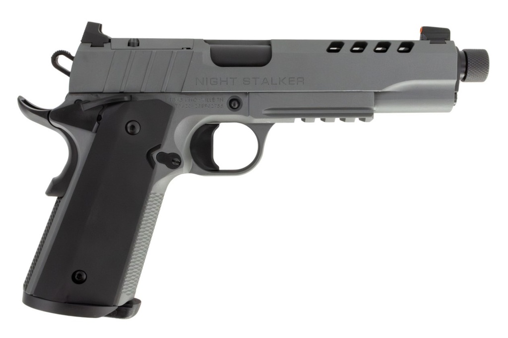 TISAS 1911 NIGHT STALKER 45ACP 5" THREADED BBL 8RD BLACK/GRY<