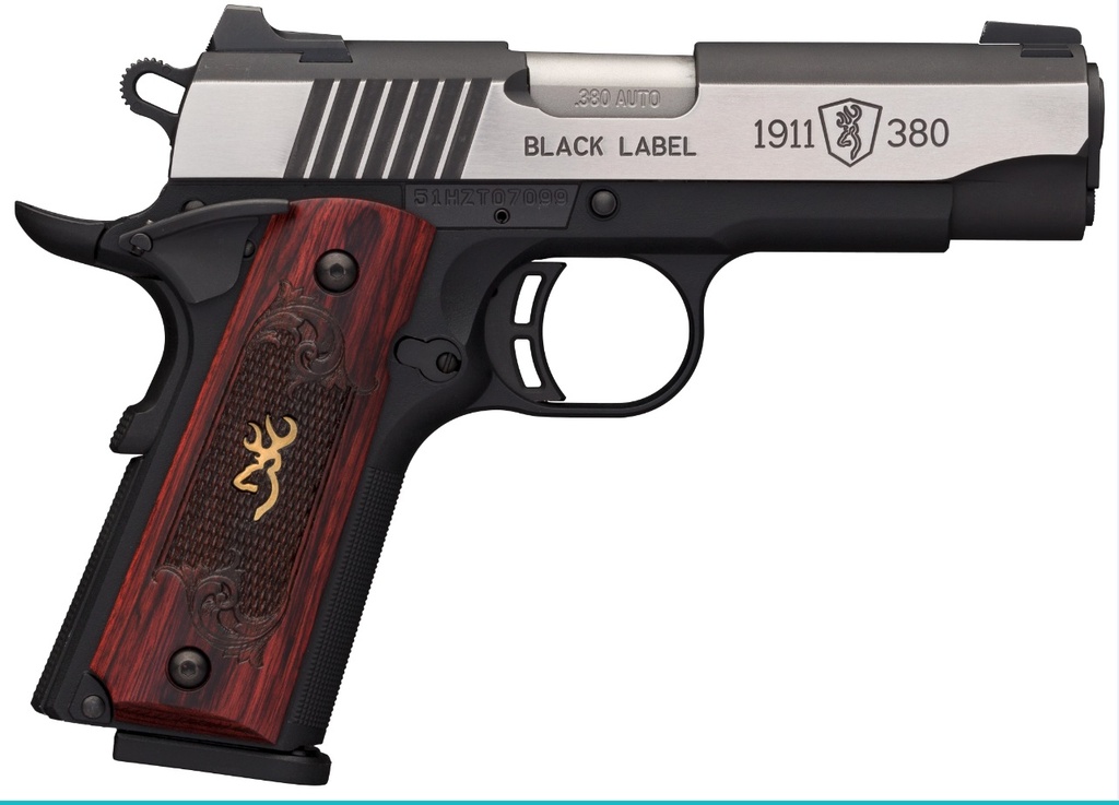 BROWNING 1911-380 BLACK LABEL MEDALLION PRO 3.62" NT ST WOOD