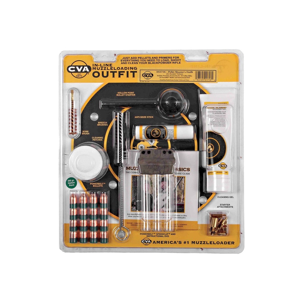 CVA PELLET SHOOTERS OUTFIT 50 CAL ACCESSORY OUTFIT
