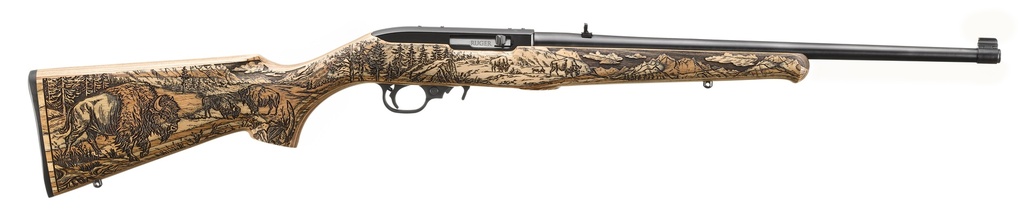 RUGER 10/22 22LR BISON SCENE BLUED NATURAL LAMINATE STOCK