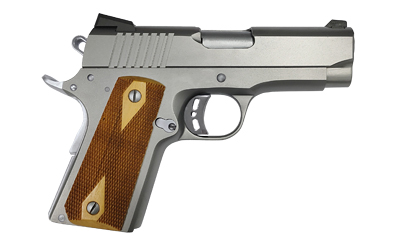ROCK ISLAND 56829 ROCK STANDARD CS COMPACT FRAME 9MM LUGER 8+1 3.60" STAINLESS STEEL BARREL, SERRATED SLIDE, MATTE STAINLESS STEEL FRAME W/BEAVERTAIL, WOOD DOUBLE CHECKERED GRIP