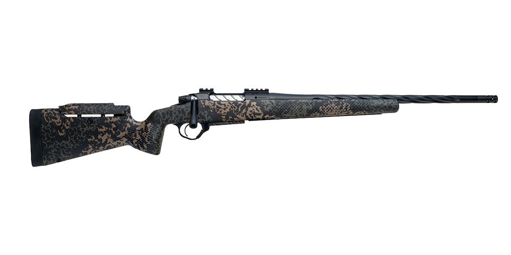 SEEKINS PRECISION 0011710243-F HAVAK PH3 277 FURY 20" BLACK FLUTED THREADED BARREL, BLACK PICATINNY RAIL STEEL RECEIVER, ADJ CHEEK RISER WOODLAND SHADOW SYNTHETIC STOCK