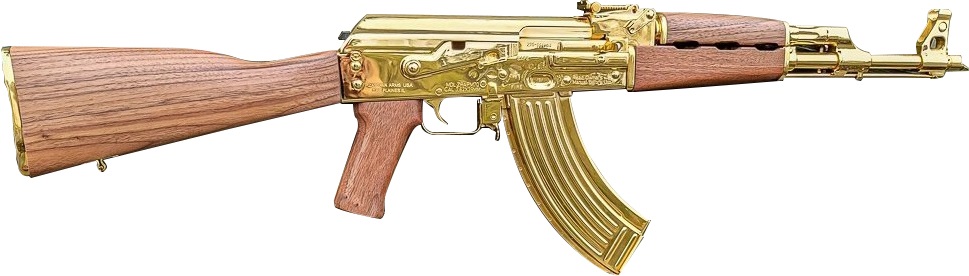 ZASTAVA ARMS USA ZR7762WMGL ZPAPM70  7.62X39MM 16.25" 30+1, 24K GOLD PLATED BARREL/REC, WALNUT STOCK & GRIP, GOLD MAG INCLUDED